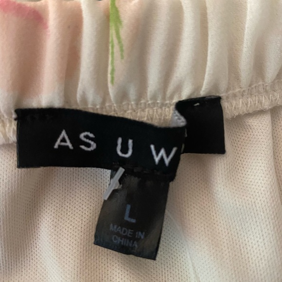 AS U WISH Cream & Tropical Floral Print High-Low Off The Shoulder Dress SKU1122 - Picture 10 of 12